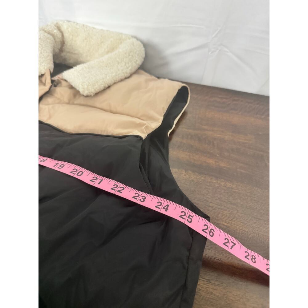 Levi's Quilted Black and Cream Puffer Vest with Sherpa Collar XXL NWOT - Picture 8 of 9